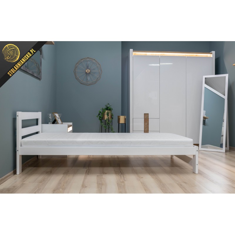 Łóżko Sosnowe Białe 80cm x 200cm Łóżko Sosnowe Białe 80cm x 200cm